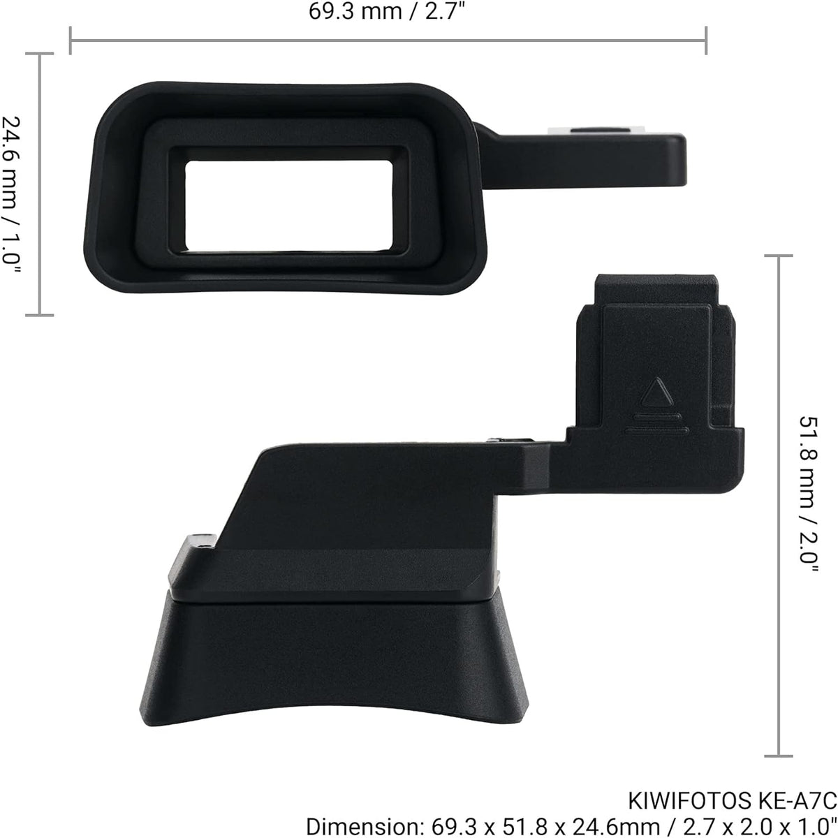 A7C A7 A7C A7CR] KIWIFOTOS Soft Silicone Extended Viewfinder Eyecup Eye Cup Eyepiece for Sony C Camera, Install via