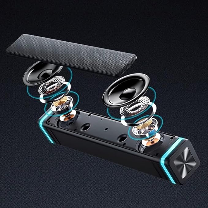 JSEIAJB Computer Speaker Desktop Home Laptop Wired Speaker Long Speaker Light Speaker