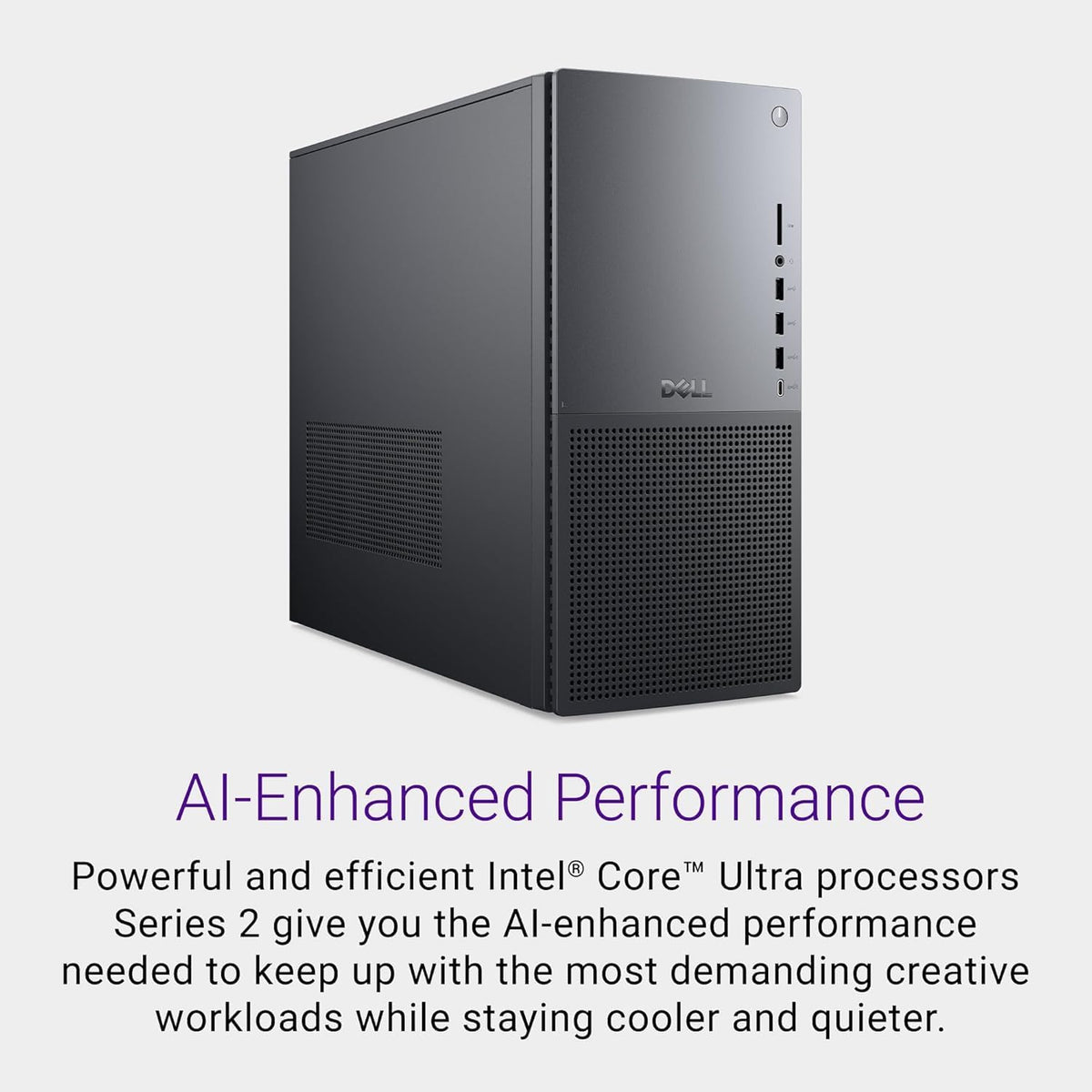 Dell Tower Plus EBT2250 Desktop Computer - Series 2 Intel Core Ultra 9 285 24-Core Processor up to 5.6 GHz, 32GB DDR5 RAM, 4TB NVMe SSD, NVIDIA GeForce RTX 4060 8GB GDDR6, Windows 11 Home, Graphite