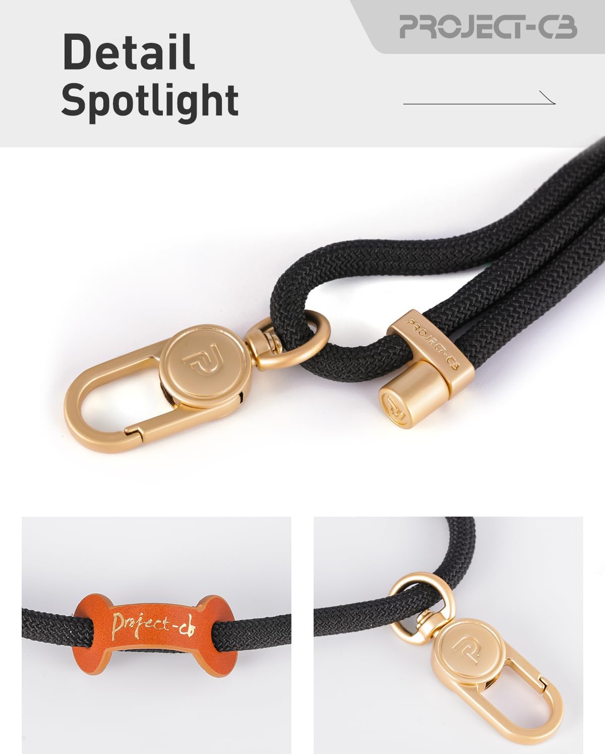 project-cb Cell Phone Lanyard 1,Phone Tether Tab 2,Phone Crossbody Strap,Lanyards for Around the Neck,Adjustable Phone Strap(Black-G)