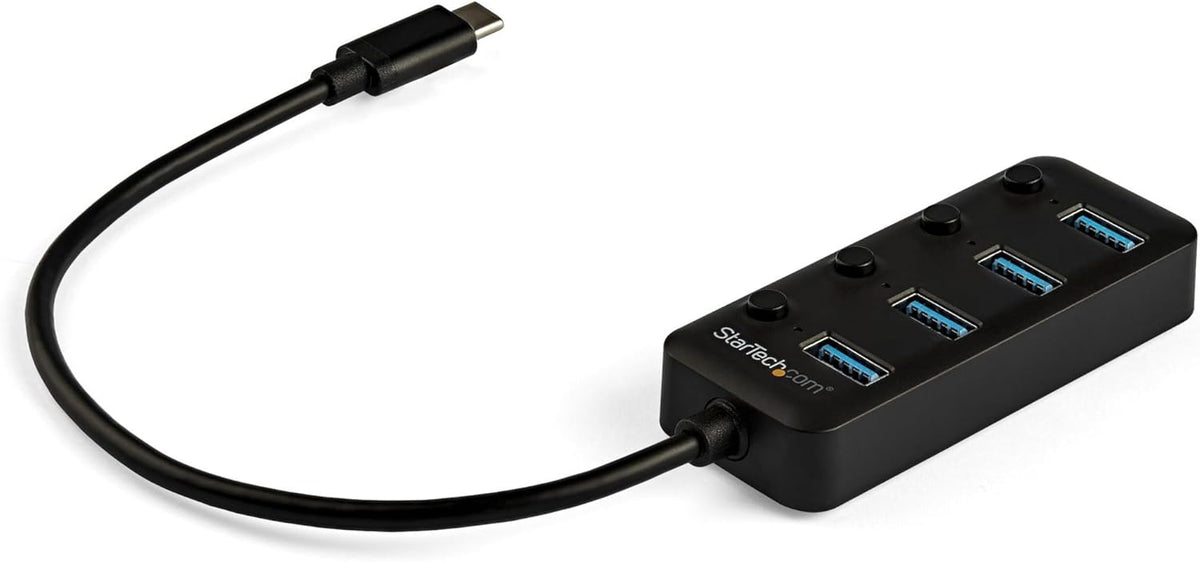 StarTech.com USB C Hub - 4x USB-A Ports with Individual On/Off Switches - Bus Powered - Portable - USB Type C Hub - USB C to USB Hub