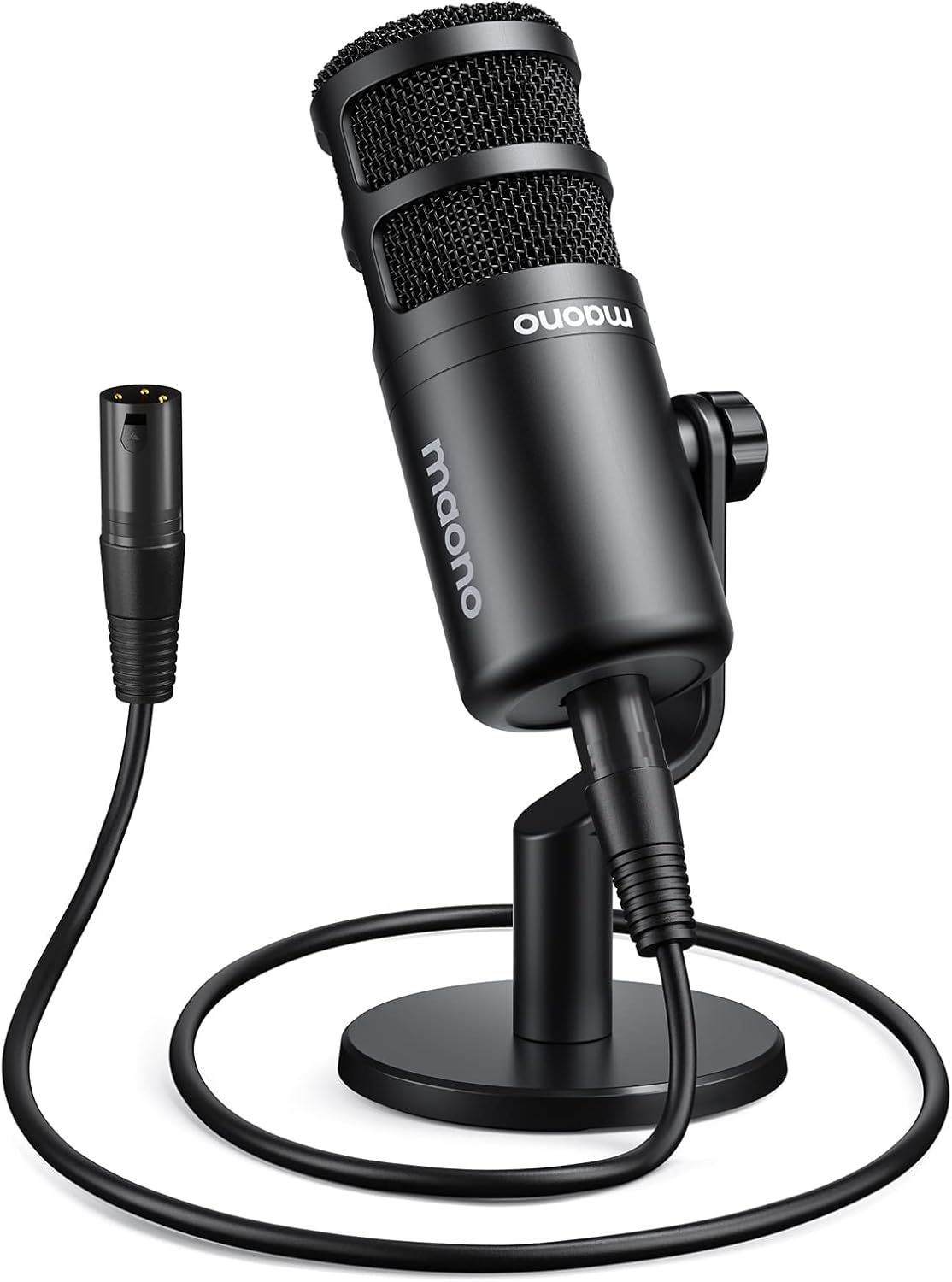 MAONO XLR Podcast Microphone, Cardioid Studio Dynamic Mic for Vocal Recording, Streaming, Voice-Over, Voice Isolation Technology, Metal Mic, Works for Audio Interface, Mixer, Sound Card-PD100