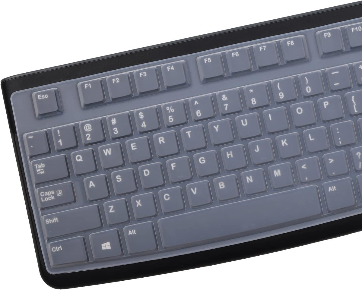 MUBUY Keyboard Cover Skin Protector for Logitech MK120 K120 Wired Keyboard, Keyboard Protective Skin US Layout (NOT Fit Other Model Keyboards)-Clear