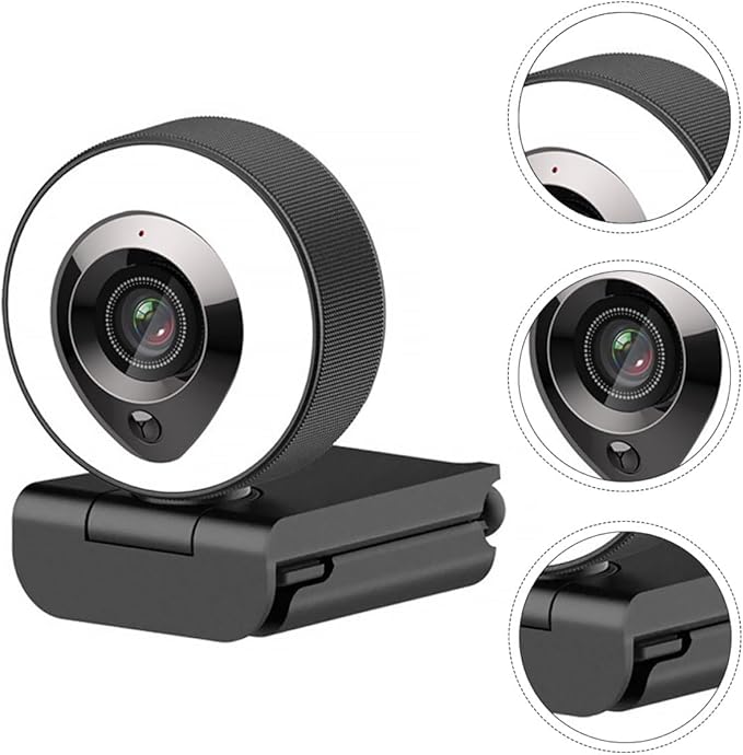 4k Webcam with Mic USB Computer Camera for Live Streaming and Video Calls HD Webcam with Fill Light for Desktop and Laptop Use