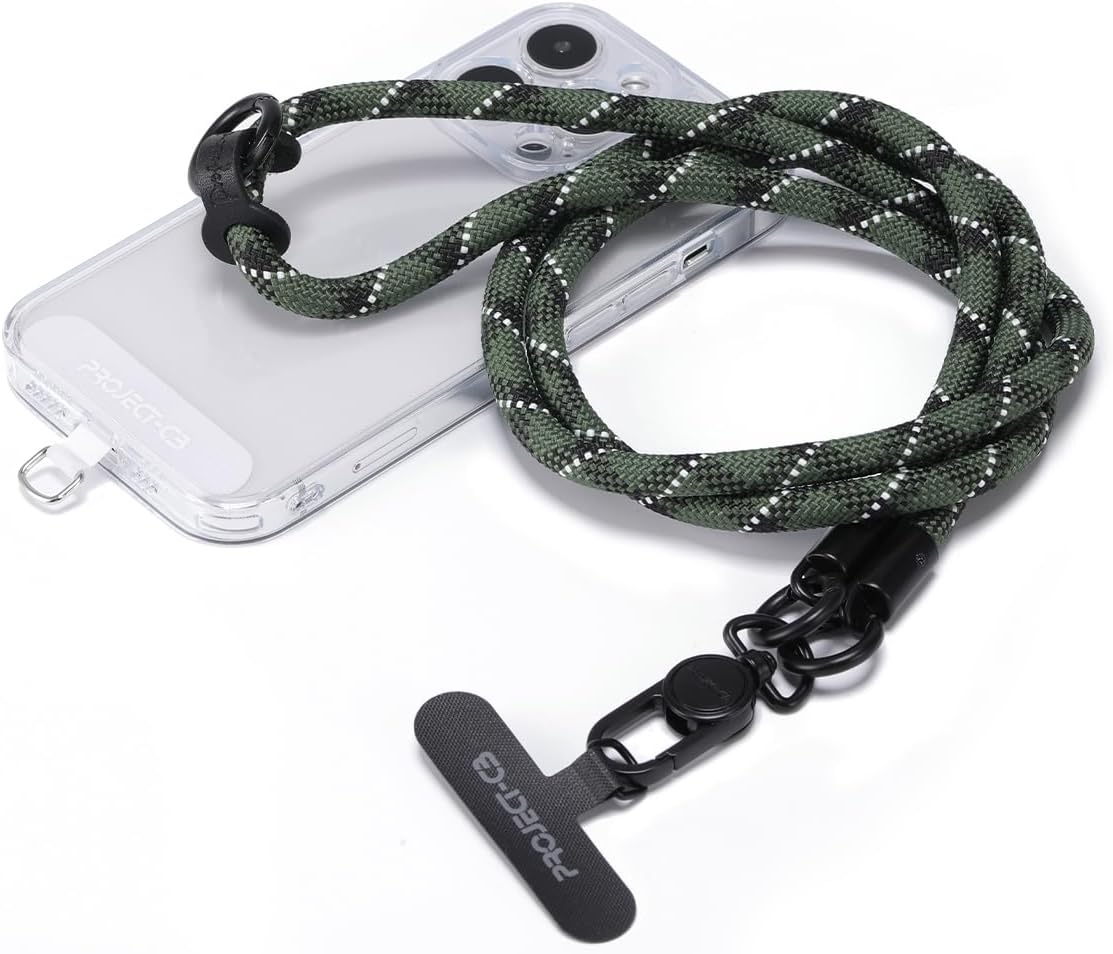 project-cb Phone Lanyard×1,Phone Tether Tab×2, Crossbody Cell Phone Lanyard,Rope Lanyard,Universal Adjustable Phone Strap(Green)