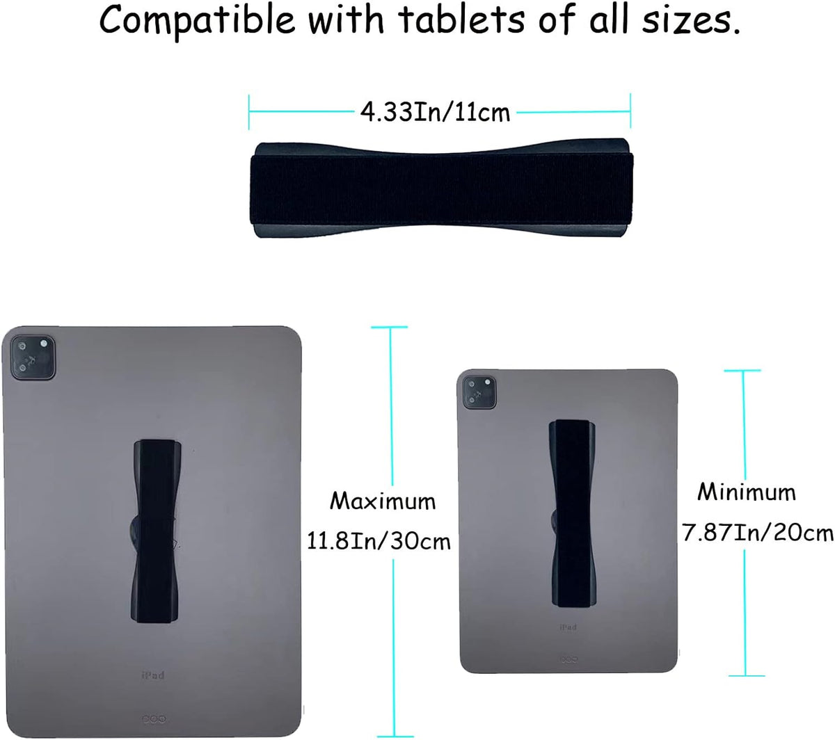 Gowjaw 2 Pack Hand Holder Strap for iPad, Tablet & Large Phone, Handle Grip