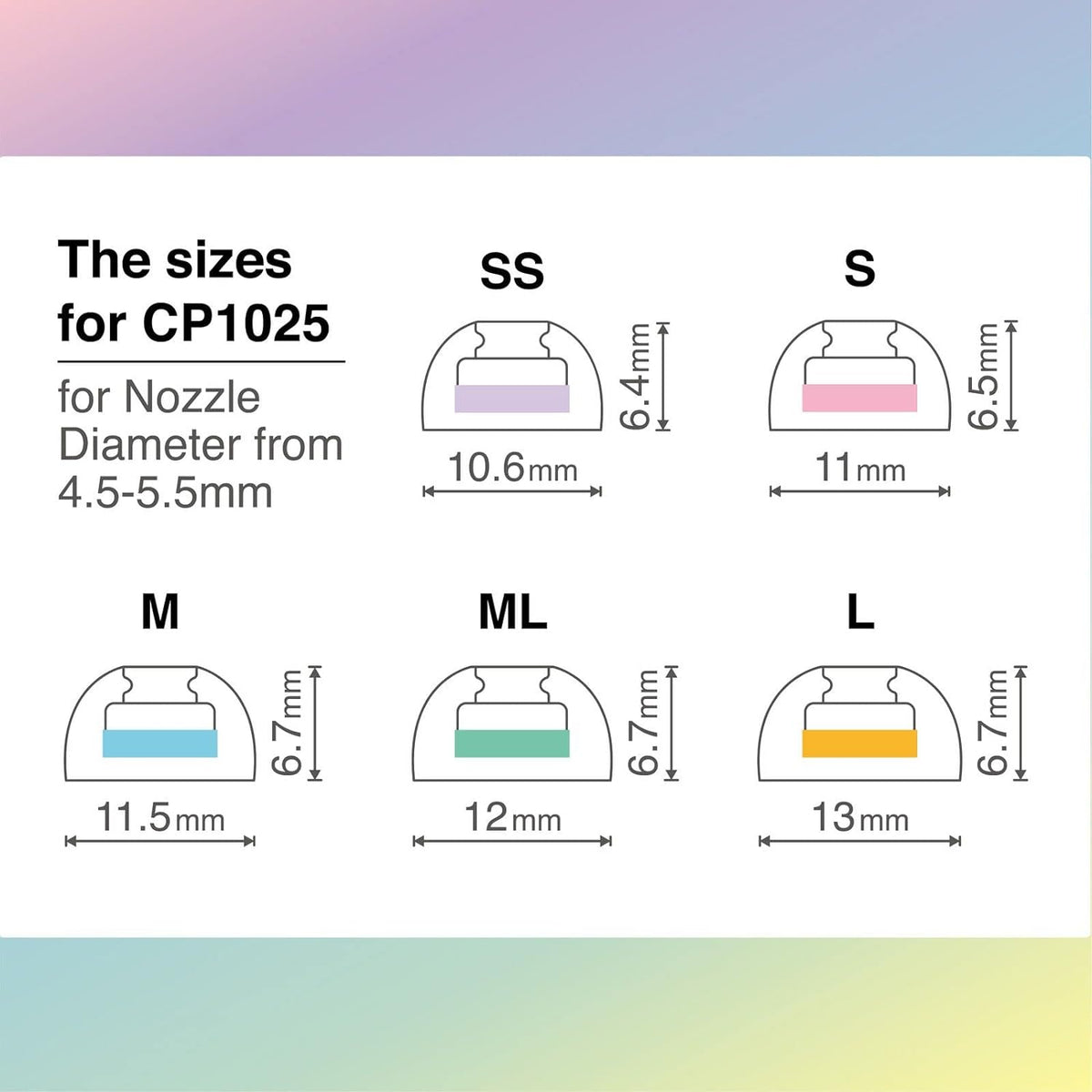SpinFit CP1025- S/SS- Medical Grade Silicone Patented Ear Tips, Secure Fit and Supreme Comfort Fits MTW3, Galaxy Buds 2, Soundcore Space A40 & More (2 Pairs) (for Nozzle Diameter from 4-5.5mm)