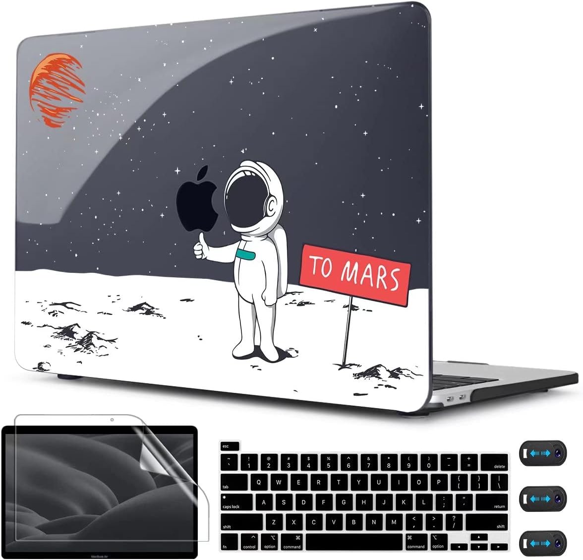 CISSOOK Compatible with MacBook Pro 13 inch Case 2025-2020 Release M2 Chip A2338 M1 A2251 A2289, Astronaut Hard Shell Case for MacBook Pro 13 Inch with Touch Bar, Space Themed Mars
