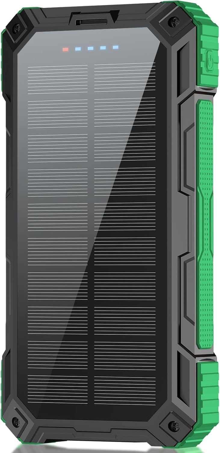 Solar Charger Power Bank 49800mAh Wireless Portable Phone Charger, 22.5W QC3.0 Fast Charging Built in 4 Cables with USB C 6 Outputs & 2 Inputs for All Cell Phone