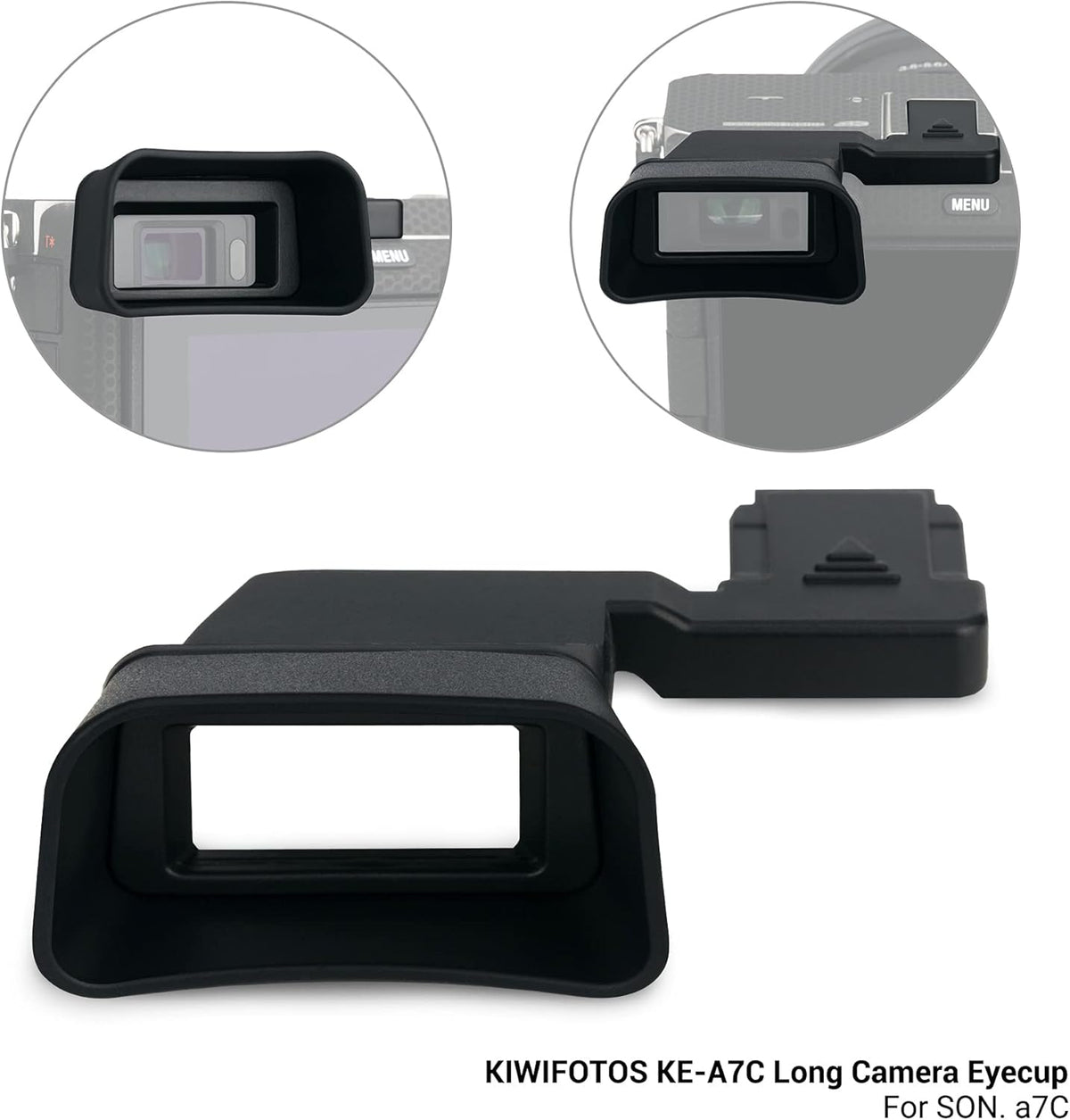 A7C A7 A7C A7CR] KIWIFOTOS Soft Silicone Extended Viewfinder Eyecup Eye Cup Eyepiece for Sony C Camera, Install via