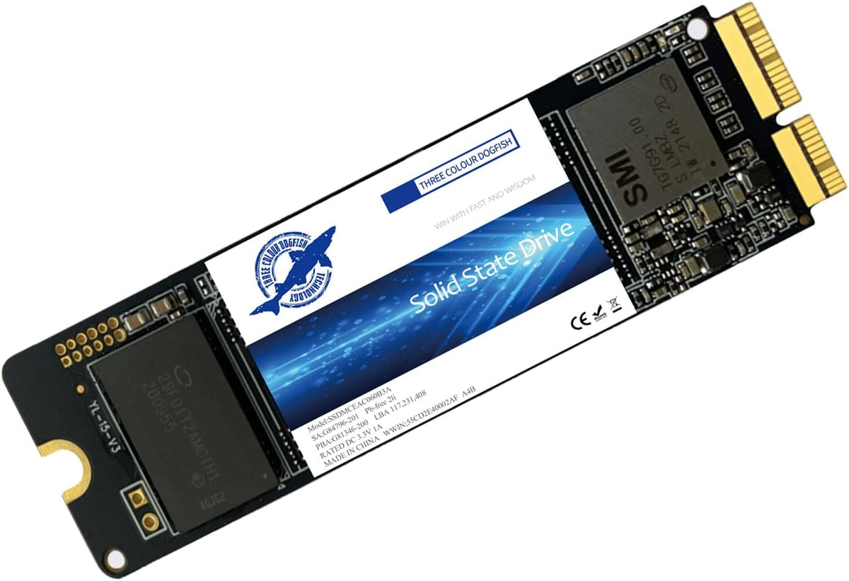 Dogfish NVMe SSD da 256 GB per MacBook PCIe Gen3x4 M.2 2280, SSD interno per MacBook Air A1466 A1465 (2013-2017)/MacBook Pro A1398 A1502 (Retina 2013-2015)/iMac A1419 A1418