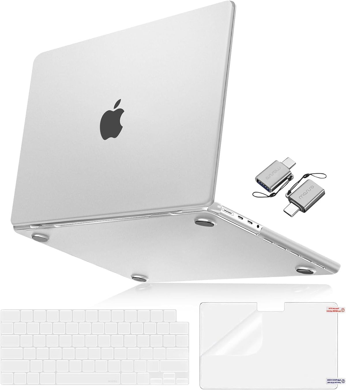 MOSISO Compatible with MacBook Pro 16 inch Case 2025 2024 2023 2022 2021 M4 M3 M2 M1 A3403 A3186 A2991 A2780 A2485, Natural Original Color Hard Case&Keyboard Cover&Screen Film&Type C, Frost Clear