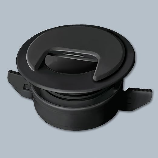 1PK Black Patented: Only Cable, Wire, Cord Management Tool-Free Self-Securing/Locking Grommet and with Cap Slider, for Walls, Ceilings, Desks - Used for All Surfaces 3/8" to 1" Thick. Made in USA