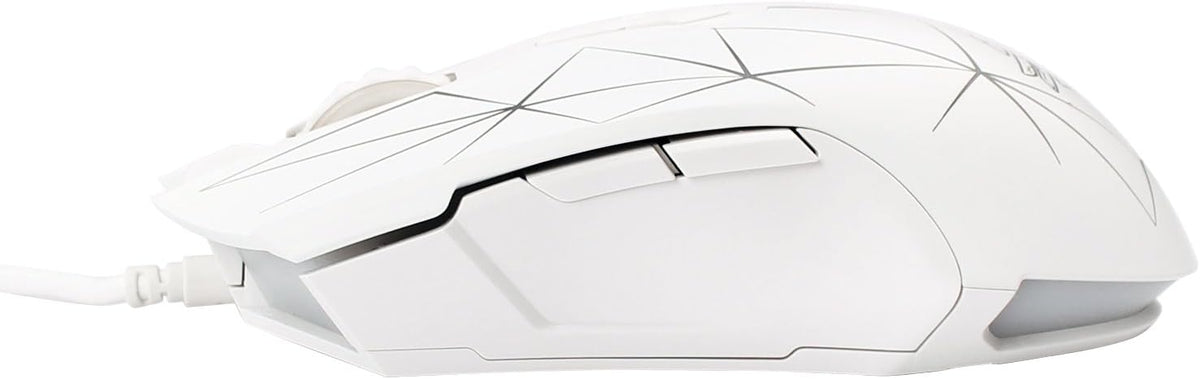 FIRSTBLOOD ONLY GAME. AJ52 Watcher RGB Gaming Mouse, Programmable 7 Buttons, Ergonomic LED Backlit USB Gamer Mice Computer Laptop PC, for Windows Mac Linux OS, Star White