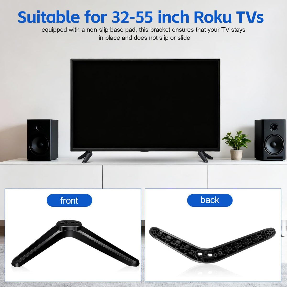 2pcs 32-55 Inch DOITOOL TV Stand Legs Table TV Legs Replacement Plastic Television Feet for TVs, Including Screws