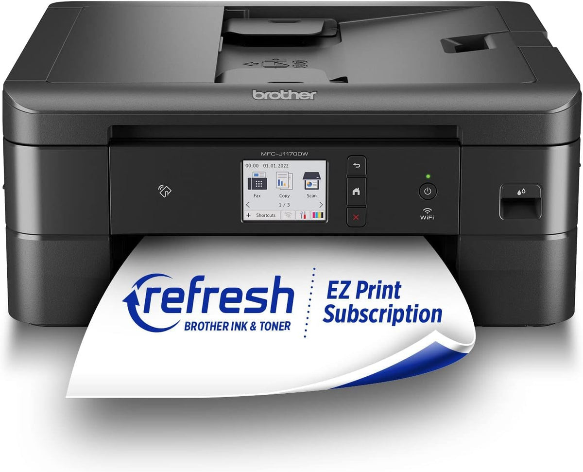 Brother MFC-J1170DW Wireless Color Inkjet All-in-One Printer, NFC One-Touch Print, Duplex, Cloud Print & Scan, Mobile App Control, 2.7" Touchscreen, Works with Alexa