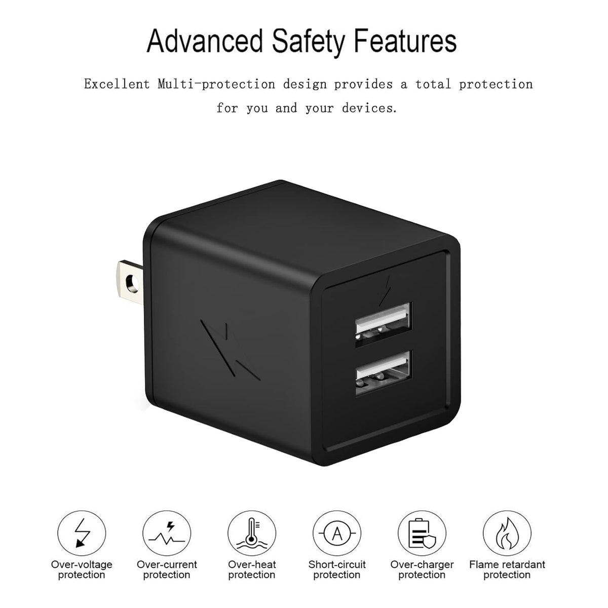 6FT Long iPhone Charger, [2Pack] Dual Port iphone Wall Charger Block Adapter with 6 Foot USB A to Lightning Fast Charging Cable Cord for iPhone 14/13/12/11/Pro Max/Pro/Plus,8 plus/7/6/XS/XR/X/SE, iPad