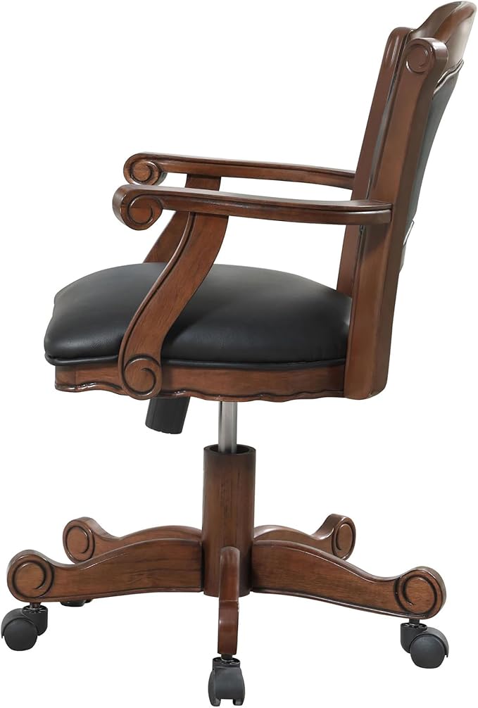 Black and Upholstered Game Chair with Casters
