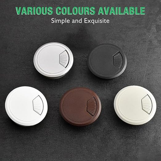 EASYEAH 10 Pcs Desk Grommet 2" / 50 mm, Desk Cord Hole Cover, Cable Grommet ABS Plastic, Desk Hole Grommet for Home & Office Pc, Detachable Adjustable Cable Cord Organizer-Silvery