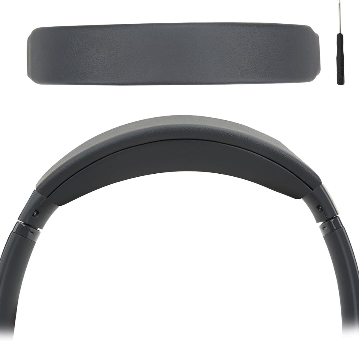 Protein Leather Headband Pad Compatible with Bose QC45 QC35 QC35 II Headphones (Dark Gray)