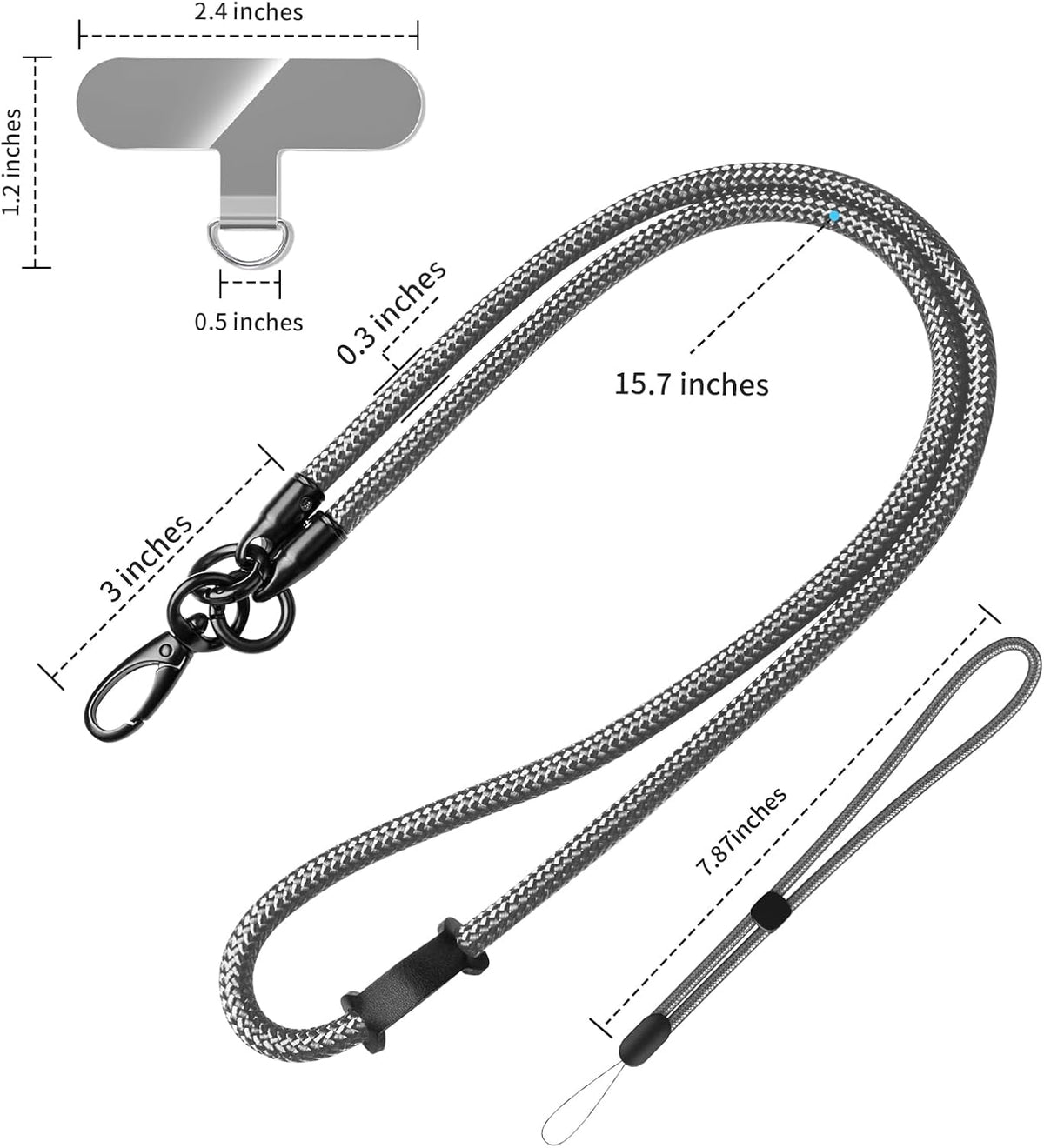Cell Phone Lanyard Holder Anti Theft Crossbody Phone Wrist & Neck Strap, Compatible with Most iPhone tether Case