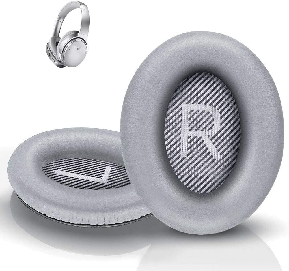 QC35 Headphones Replacement Ear Pads - QC35,QC35ii Replacement Earpads Cushion - Compatible with Bose Quiet Comfort35,QC45,QC25,QC35ii,QC15,AE2,AE2i-Comfortable & Durable (Silver)