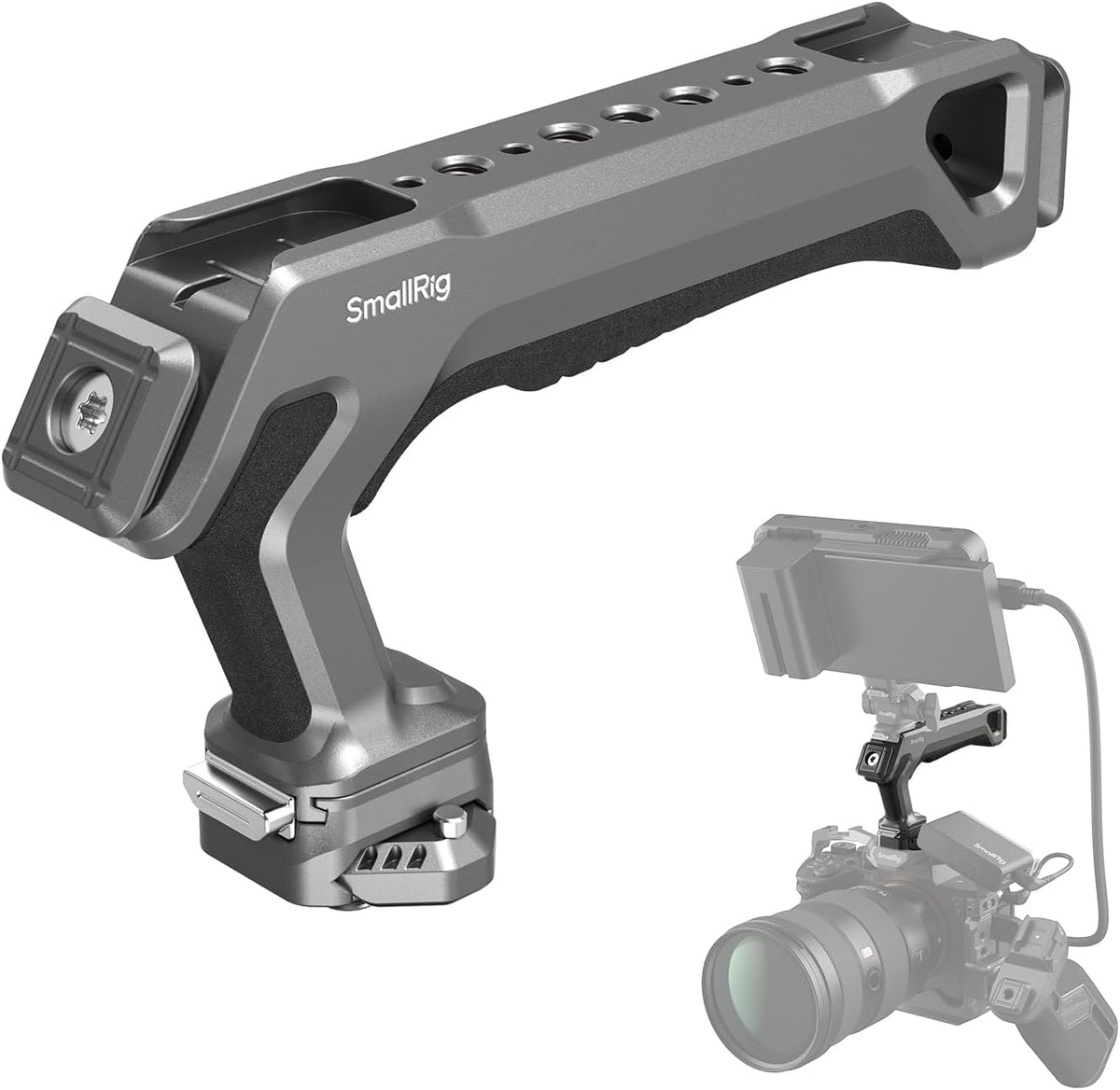 SmallRig Quick Release Top Handle with Quick Release Slider, Two-Way Smooth Installation, Ergonomic Design, 15kg Max. Load, Built-in Multiple Mounting Points, HawkLock H21-4483