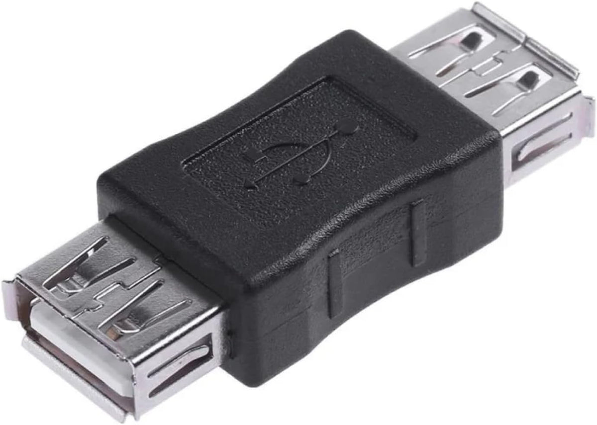 Cmple - USB Female to Female Coupler Adapter Straight Bridge USB 2.0 Type-A Jack to Jack Extension Connector Converter High Speed Data Transfer Charger Cable Extender