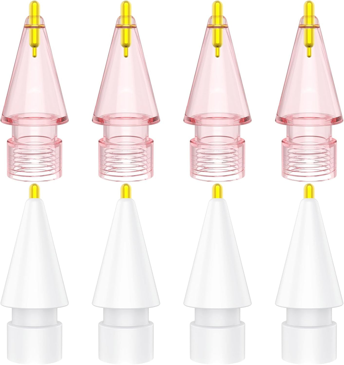 8 Pack Fine Point Replacement Tips Compatible with Apple Pencil 2nd Generation, Apple Pencil 1st Generation, Apple Pencil USB-C & Apple Pencil Pro Colorful iPencil Nibs (Pink + White)