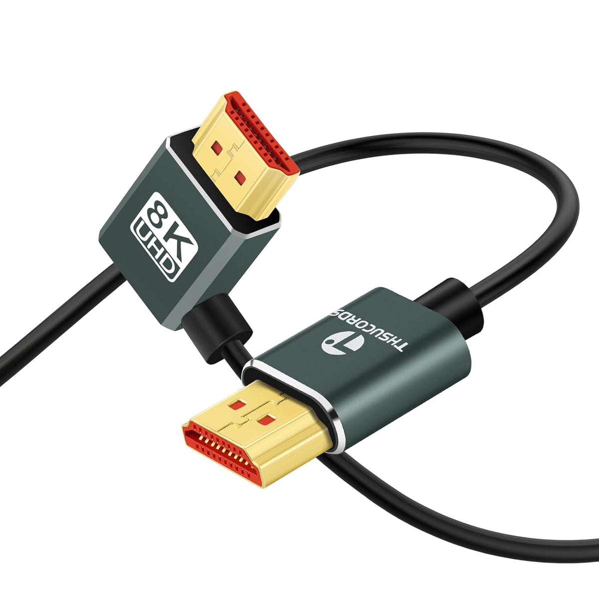 8K 2.1 90 3.3FT, 4K@120Hz 8K@60Hz TV/HDTV/PS5/Blu-ray Thsucords Ultra Thin HDMI Degree Right Angle Cable Flexible Slim