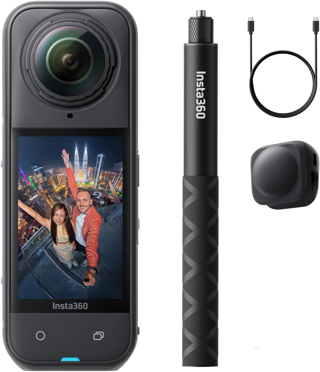 Insta360 X5 Get-Set Bundle - Waterproof 8K 360° Action Camera, Leading Low Light, Invisible Selfie Stick Effect, Rugged and Replaceable Lens, 3-Hour Battery, Built-in Wind Guard, Stabilization