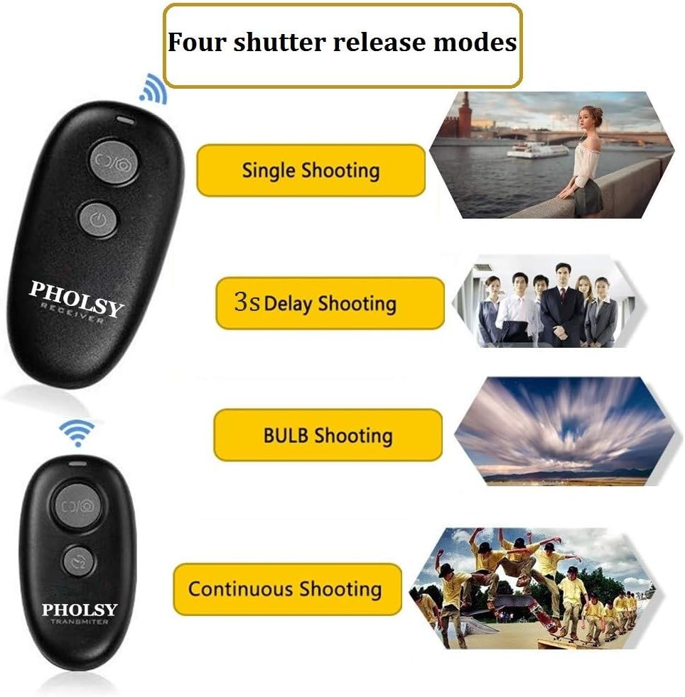 PHOLSY Wireless Shutter Release Camera Remote Control for Fujifilm GFX50S, XPro2, X-H1, X-T2, X-T1, X-T10, X-T20, X-T100, X-E2S, X-E2, X-M1, X-A3, X-A2, X-A1, X-A10, X100F, X100T, X70, X30, XQ2, XQ1