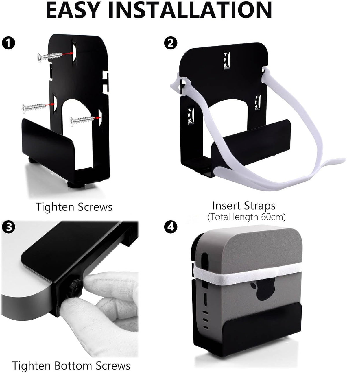 Gmailmall Cable Box Wall Mount Modem Mount Adjustable Wall Mount for Most Small Media PlayersRoku, Amazon Fire TV