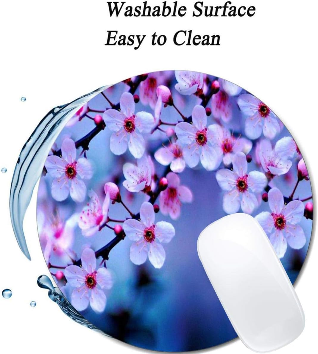Beautiful Flowers Mouse Pad Round Non-Slip Rubber Mousepad Laptop Office Computer Decor Cute Desk Accessories Customized Design Mouse Pad