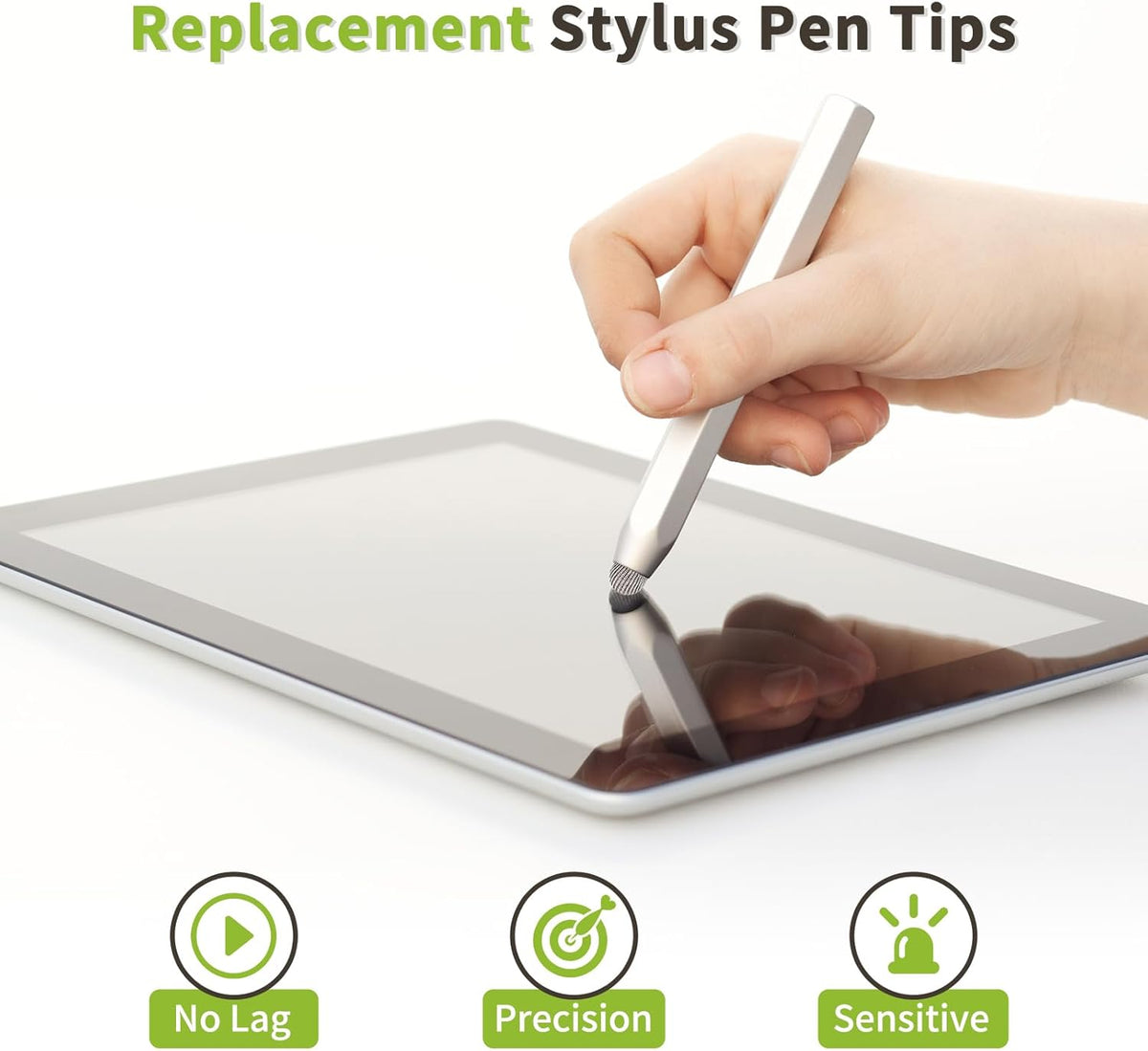MECCANIXITY 10Pcs Replacement Fiber Mesh Tips for Stylus Pens 7.5mm Suitable for Capacitive Touch Screen,High Sensitivity,Soft,No Scratch Screen Pen Tip