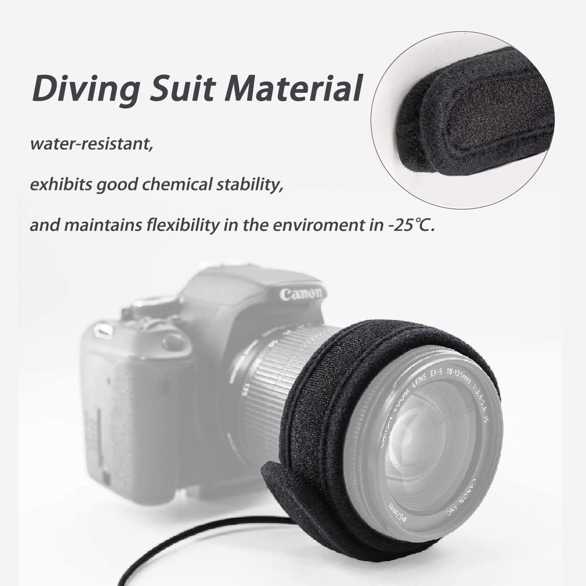 '-25, 350mm 4.26" Lens Warmer with Cold Flexible Cable Down to Dew Heater Strip Prevents Lens from Dew, Fog