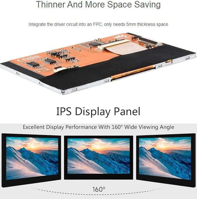 waveshare 4.3inch DSI Display 800 x 480 IPS Screen Compatible with Raspberry Pi 4B/3B+/3A+/3B/2B/B+/A+ Compute Module3/3+/Compute Module 4 (No Touch)