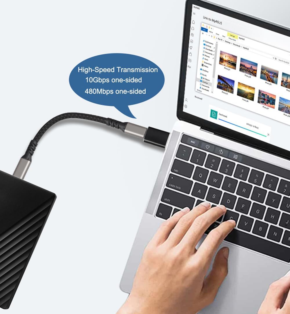 USB A Male to USB C Female OTG Adapter (3 Pack),USB 3.2 GEN2 10Gbps One-Sided High-Speed Data PD60W Fast Charging For PC,Laptop,Charger,Power Bank,AiSiHelper,iphone,Samsung S24 23 22,Carplay,Earphones