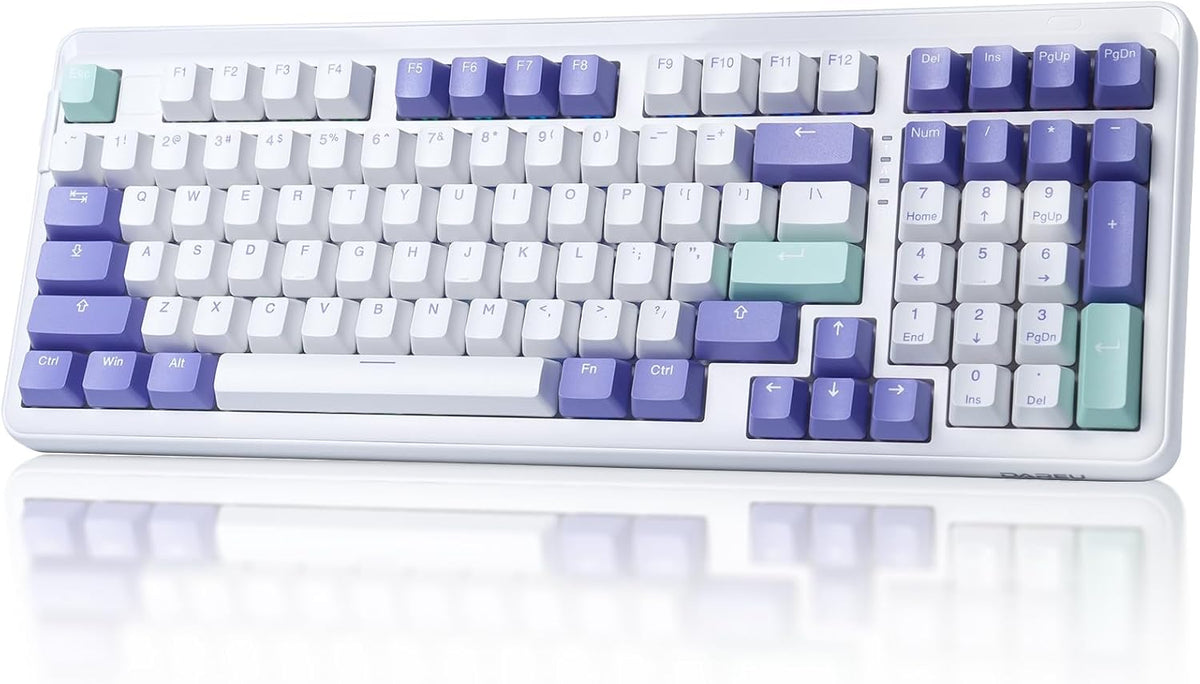 DAREU EK98pro Wireless Mechanical Keyboard, Gasket Hot Swappable Custom Structure, Creamy Pre-lubed Linear Switches, PBT Keycaps, BT5.0/2.4GHz/USB-C, RGB Backlit Gaming Keyboard for Win/Mac