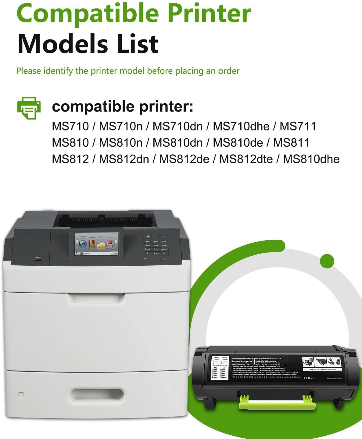 521H Toner Cartridge - 25,000 Pages Replacement for 52D1H00 Lexmark 521H Toner Cartridge with MS811dn MS711dn MS810dn MS812dn MS710 MS710n Series Printer 1-Pack