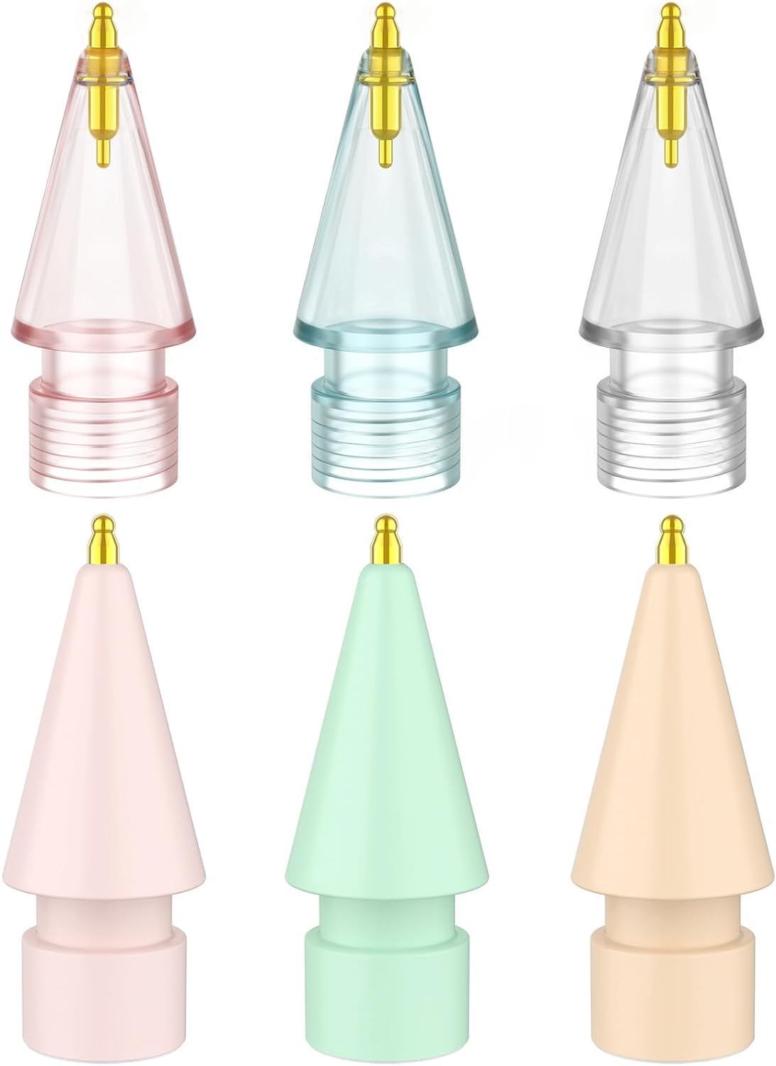 6 Pack Fine Point Replacement Tips Compatible with Apple Pencil 2nd Generation, Apple Pencil 1st Generation, Apple Pencil USB-C & Apple Pencil Pro Colorful iPencil Nibs (Multicolour)