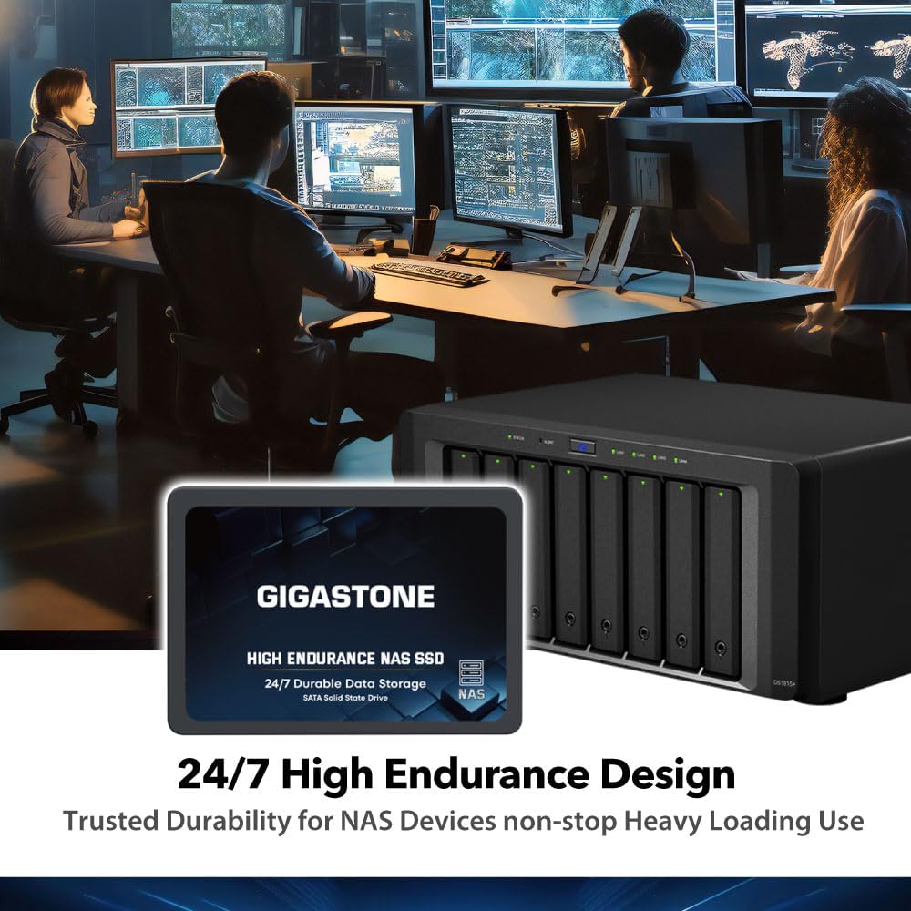 Gigastone 1TB NAS SSD Drive (12-Pack) 24/7 Durable TLC High Endurance RAID Data Storage Network Attached Storage 2.5" SATA Internal Solid State Hard Drives