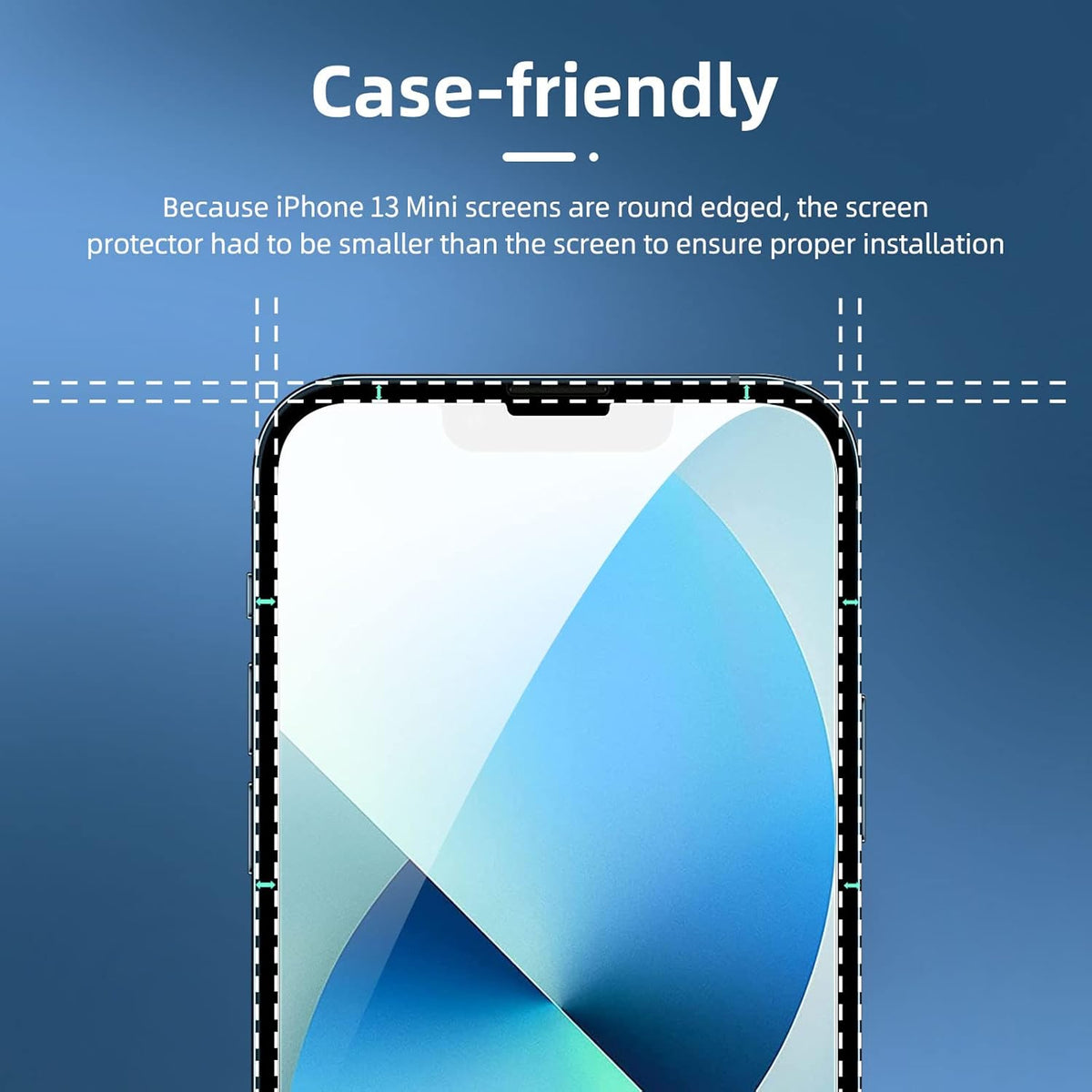 NEW'C 3 Pack Designed for iPhone 13 Mini Screen Protector (5.4"),Enhanced Tempered Glass Protection, Case Friendly Anti Scratch Bubble Free Ultra Resistant