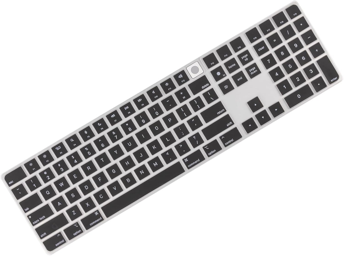 Allinside Black Keyboard Cover for Mac Magic Keyboard with Touch ID and Numeric Keypad A2520 US Layout