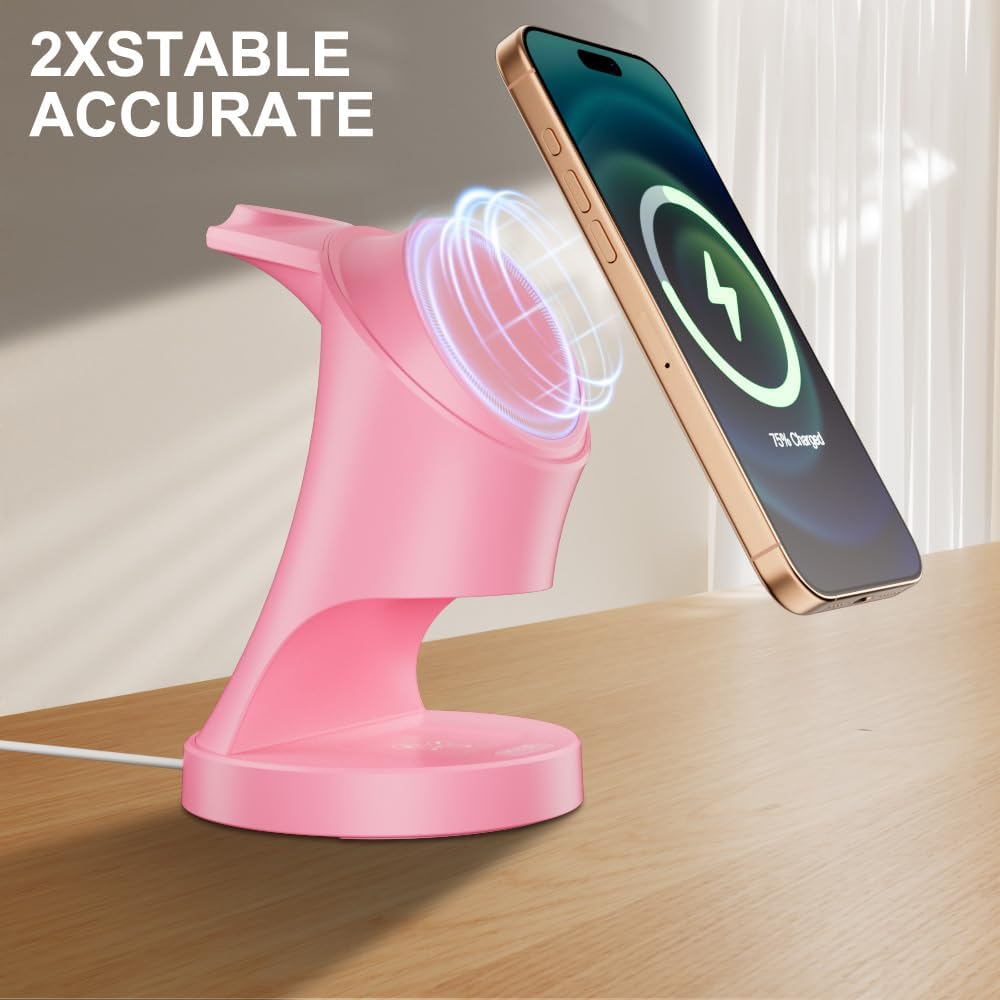 3 in 1 Wireless Charging Station for Apple Devices,Magsafe Charger Stand for IPhone16 15 14 13 12 Pro/Max/Plus/Mini Wireless Charger Station for AirPods 2/3/Pro iWatch Ultra/8/7/SE/6/5/4/3/2