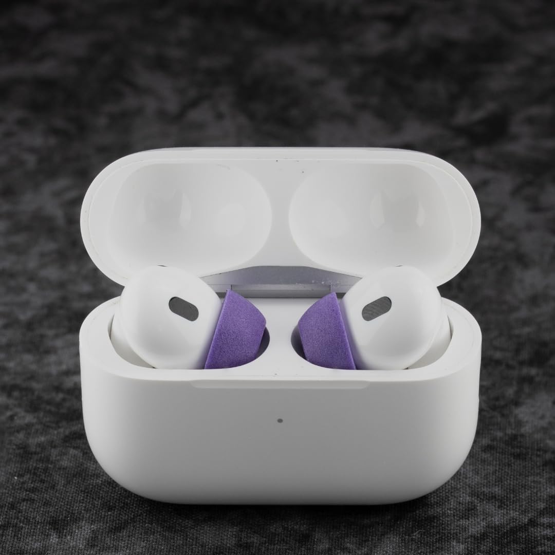 Comply TrueGrip MAX | Premium Memory Foam Replacement Earbud Tips for Apple AirPods Pro 1 & 2 | Long Lasting Comfort, MAX Durability, Secure Fit, Superior Noise Isolation| Purple (Medium) (3 Pairs)