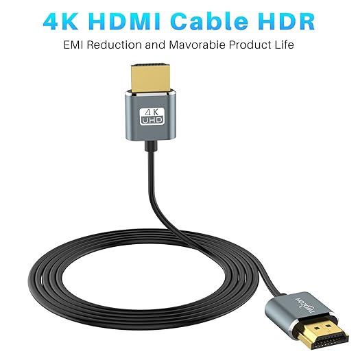 Twozoh Ultra-Thin HDMI to HDMI Cable 5FT, Hyper Slim HDMI 2.0 Cable, Extreme Flexible HDMI Cord Support 3D/4K@60Hz, 2160P, 1080P