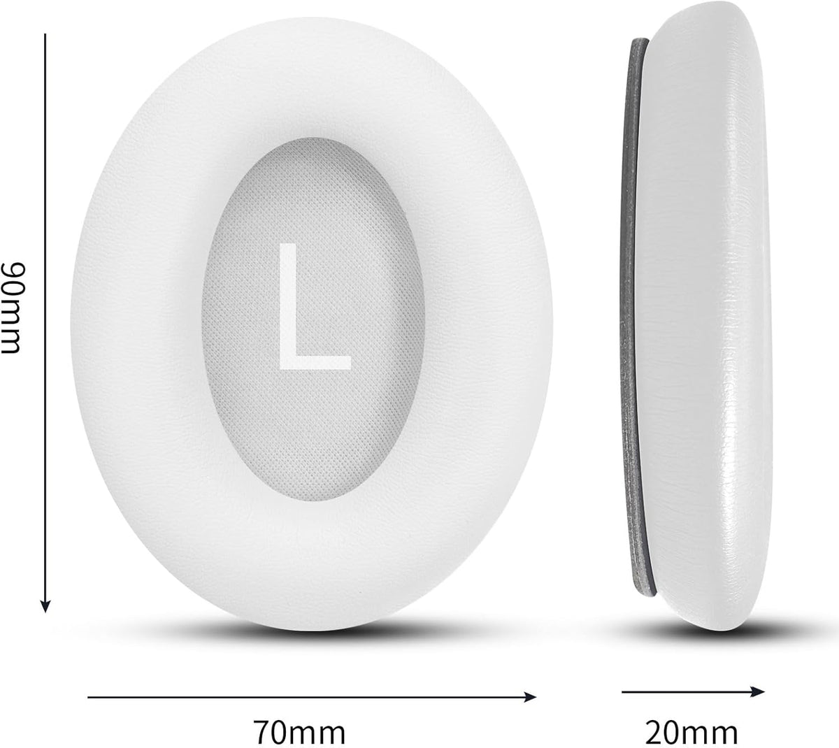 Headphones Replacement Ear Pads, Protein Leather earpad Cushions for Bose QuietComfort 45（QC45） Headphones, Softer Memory Foam - White