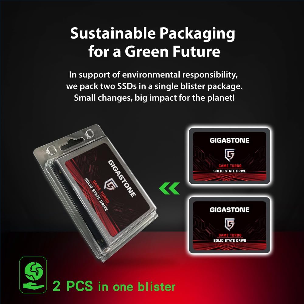 GIGASTONE SATA SSD 128GB (10-Pack) 2.5 inch SSD 520MB/s Upgrade Laptop PC Memory and Storage PS4 HDD Replacement 2.5" Internal Solid State Hard Drives SATA III SLC Cache 3D NAND Game Turbo Performance