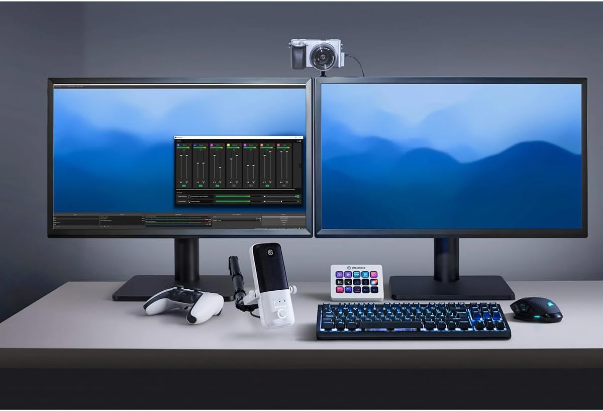 Elgato Wave:3 White - Premium Studio Quality USB Condenser Microphone for Streaming, Podcast, Gaming and Home Office, Free Mixer Software, Anti-Distortion, Plug ’n Play, for Mac, PC
